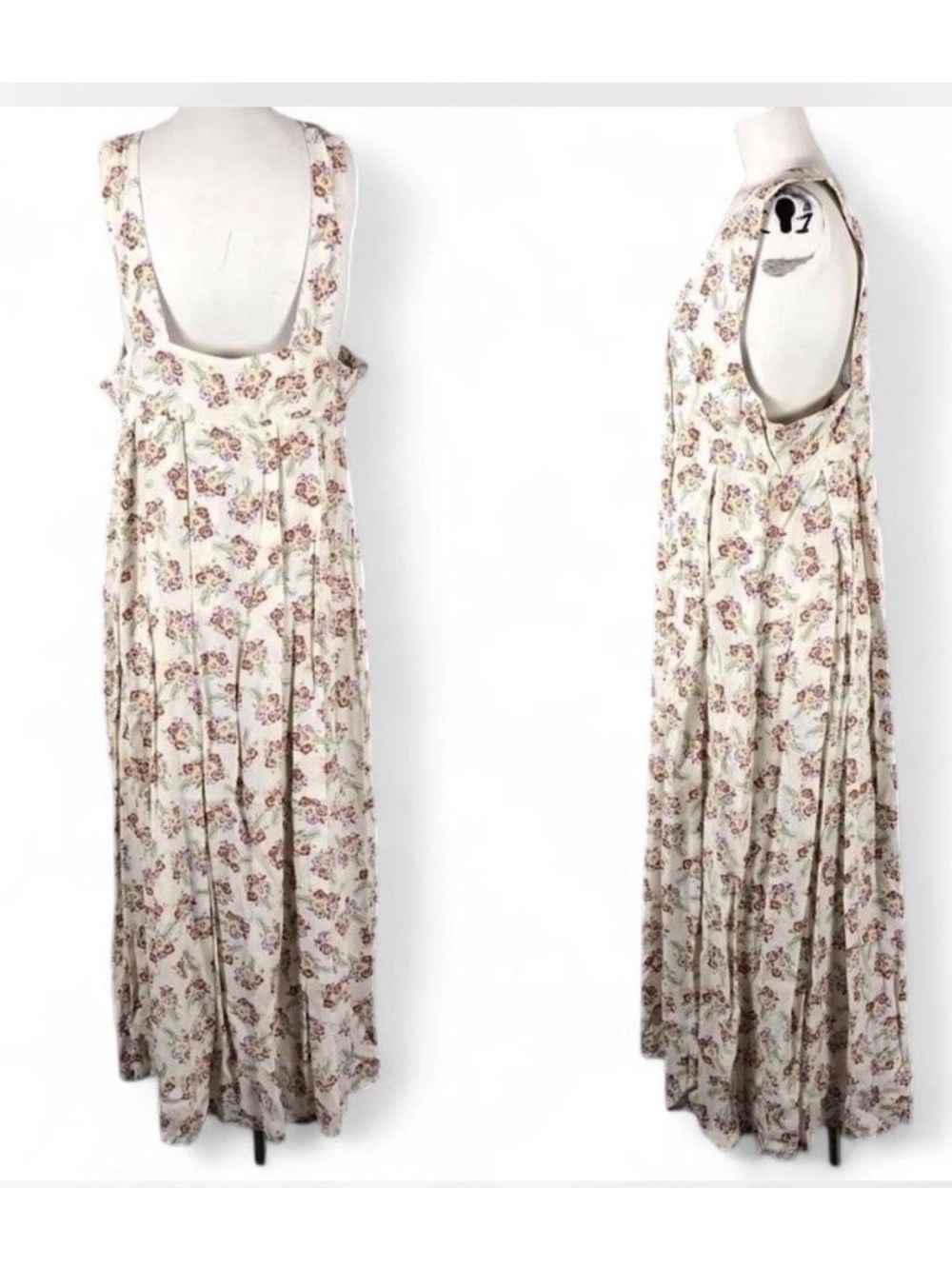 Vintage Express Floral Cream Maxi Dress - Picture 4 of 5
